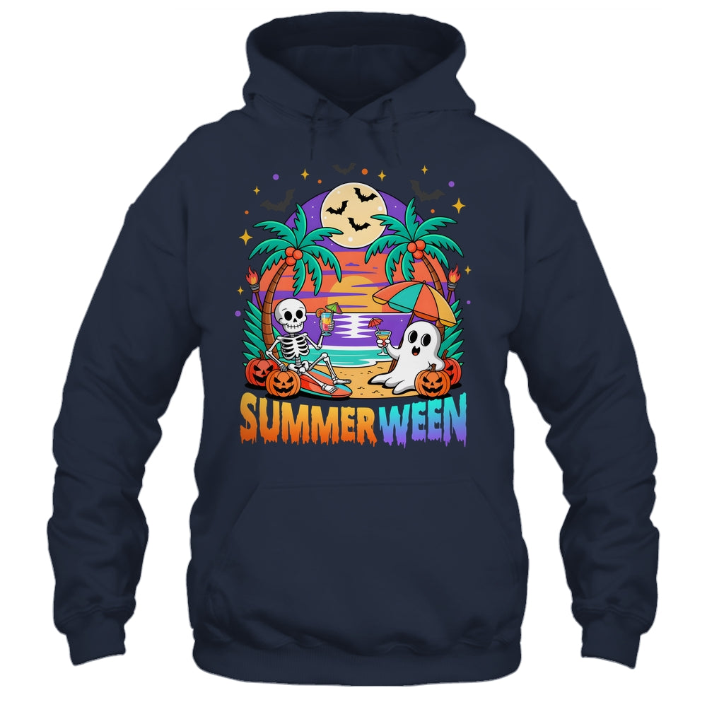 Summerween Summer Skeleton Party Halloween Vibes Vacation Shirt & Tank Top | siriusteestore