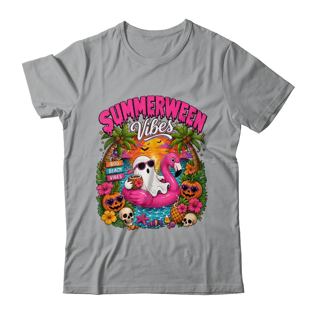 Summerween Vibes Spooky Ghost Beach Summer Halloween Women Shirt & Tank Top | siriusteestore