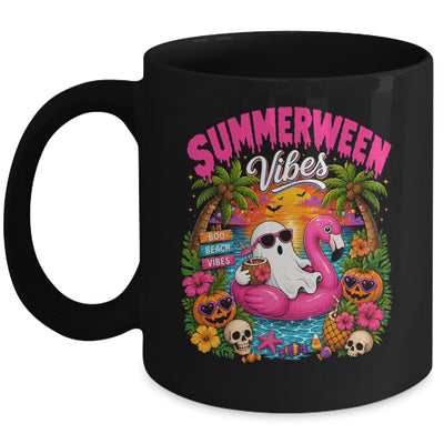 Summerween Vibes Spooky Ghost Beach Summer Halloween Women Mug | siriusteestore