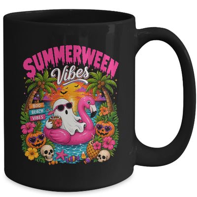 Summerween Vibes Spooky Ghost Beach Summer Halloween Women Mug | siriusteestore