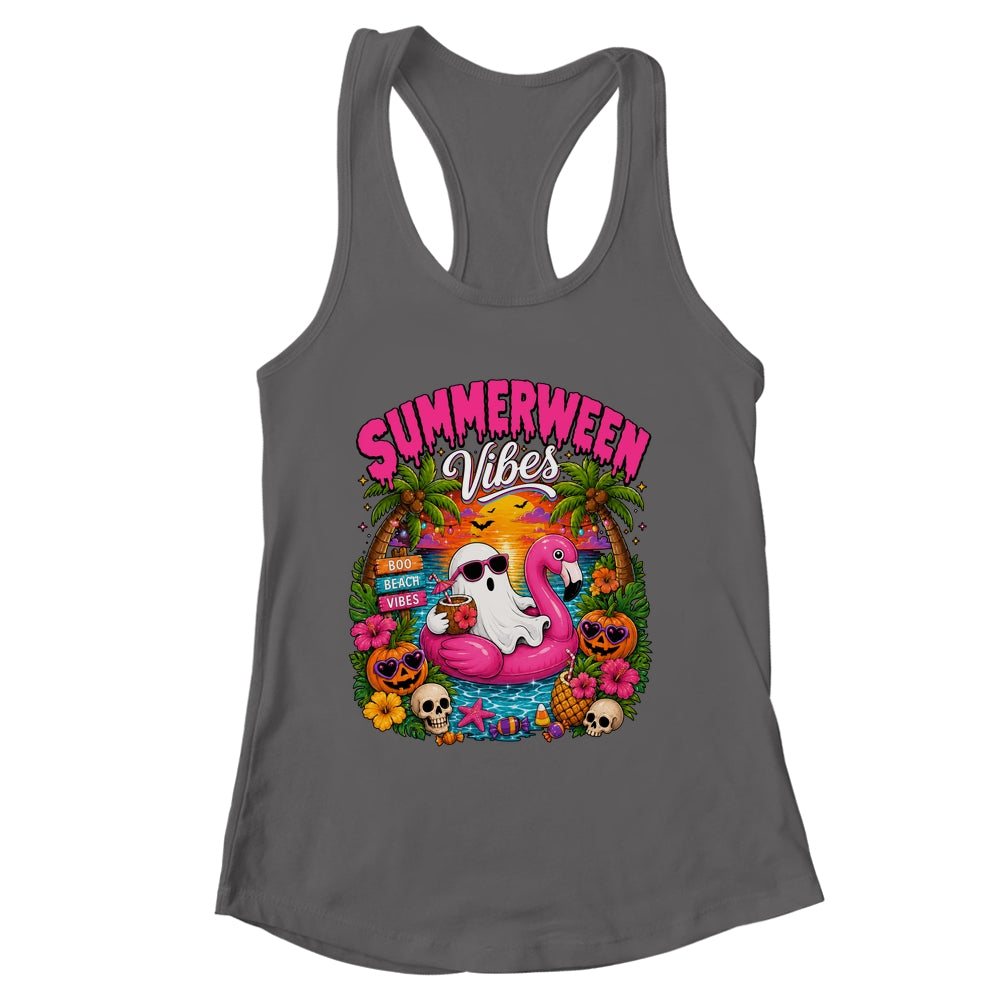 Summerween Vibes Spooky Ghost Beach Summer Halloween Women Shirt & Tank Top | siriusteestore