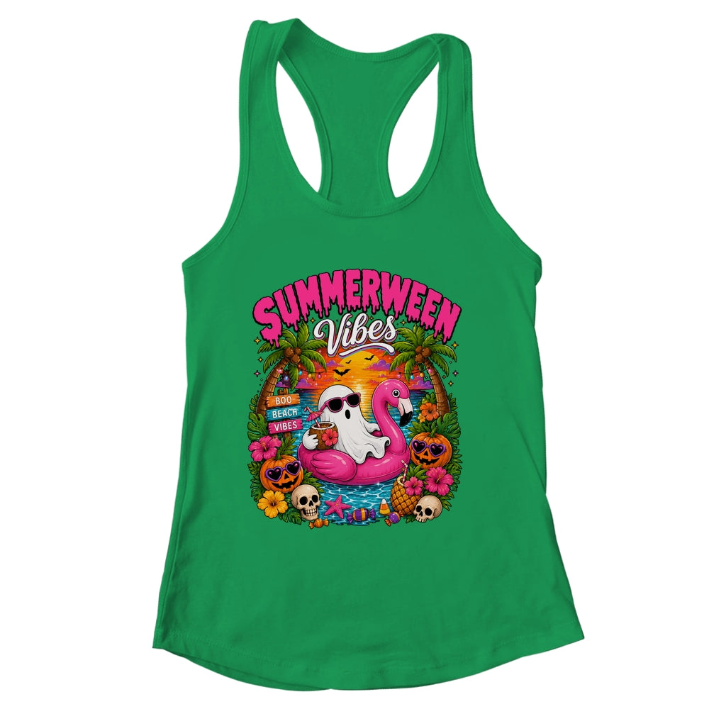 Summerween Vibes Spooky Ghost Beach Summer Halloween Women Shirt & Tank Top | siriusteestore