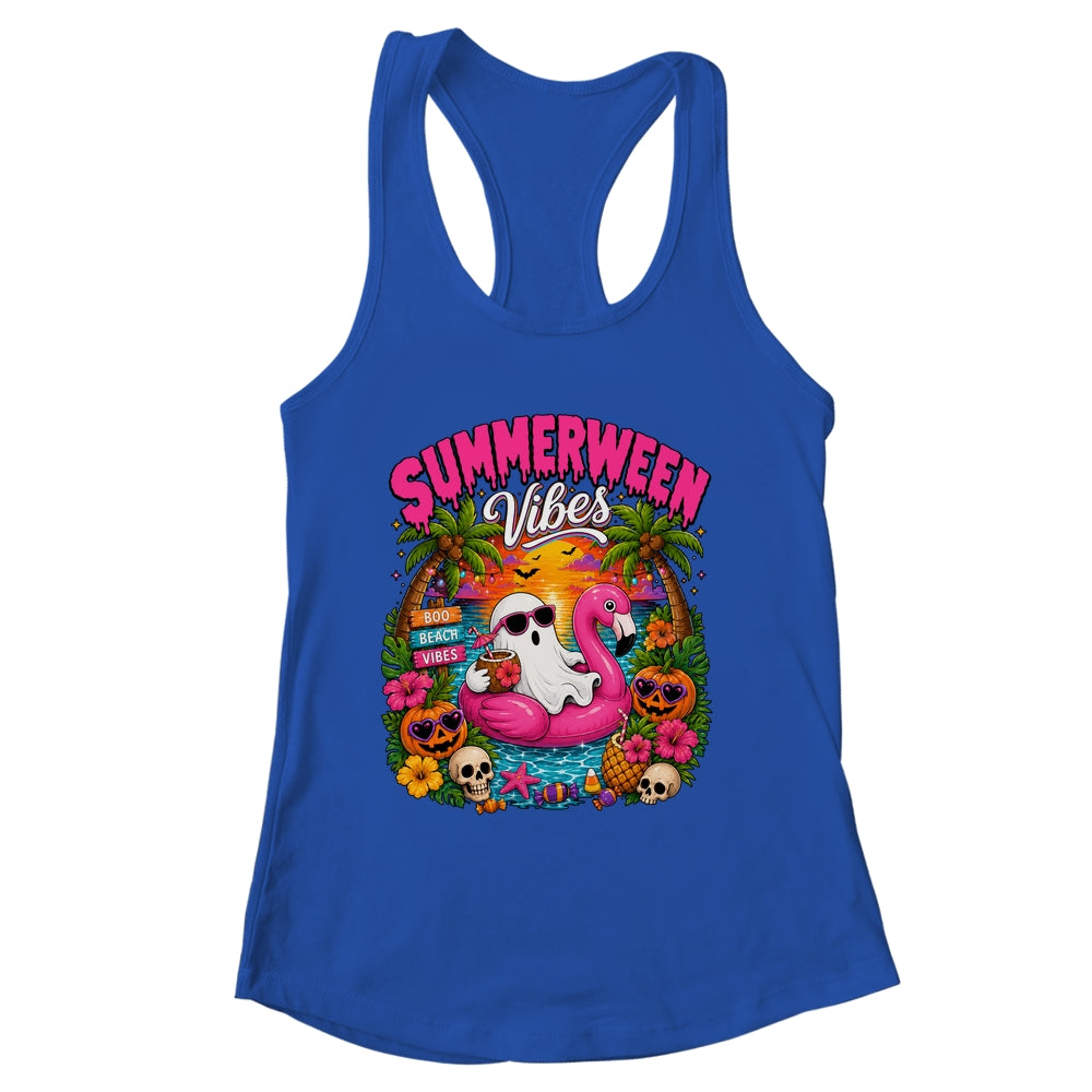 Summerween Vibes Spooky Ghost Beach Summer Halloween Women Shirt & Tank Top | siriusteestore