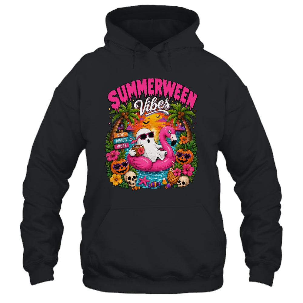 Summerween Vibes Spooky Ghost Beach Summer Halloween Women Shirt & Tank Top | siriusteestore