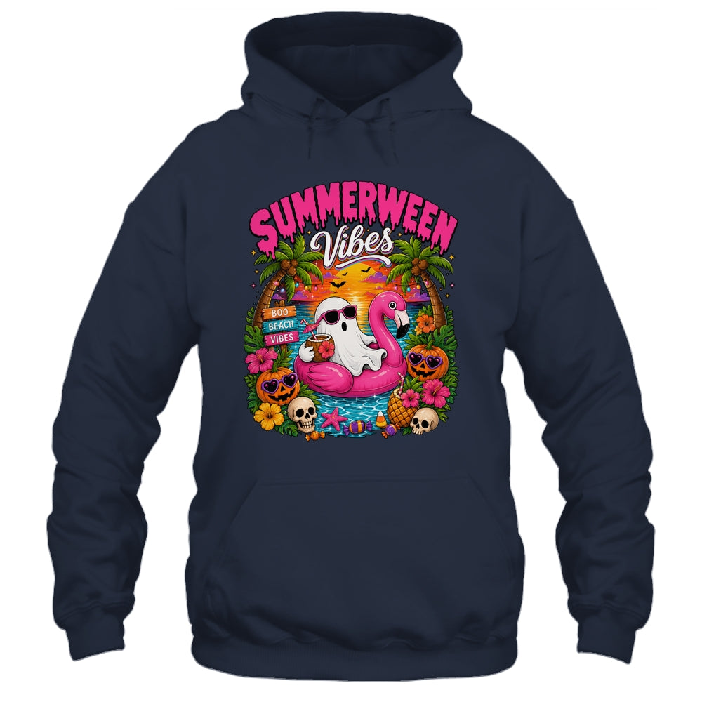 Summerween Vibes Spooky Ghost Beach Summer Halloween Women Shirt & Tank Top | siriusteestore