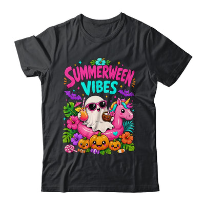 Summerween Vibes Spooky Ghost Unicorn Halloween Beach Summer Shirt & Tank Top | siriusteestore