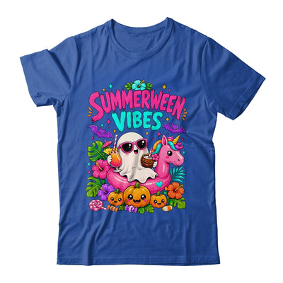 Summerween Vibes Spooky Ghost Unicorn Halloween Beach Summer Shirt & Tank Top | siriusteestore