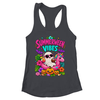 Summerween Vibes Spooky Ghost Unicorn Halloween Beach Summer Shirt & Tank Top | siriusteestore