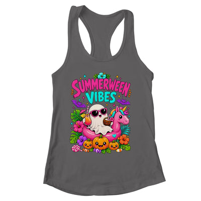 Summerween Vibes Spooky Ghost Unicorn Halloween Beach Summer Shirt & Tank Top | siriusteestore