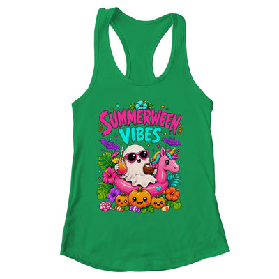 Summerween Vibes Spooky Ghost Unicorn Halloween Beach Summer Shirt & Tank Top | siriusteestore