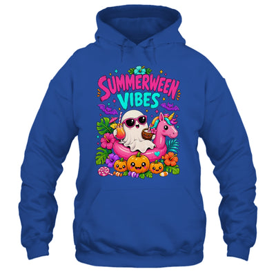 Summerween Vibes Spooky Ghost Unicorn Halloween Beach Summer Shirt & Tank Top | siriusteestore