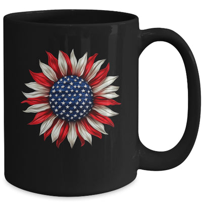 Sunflower American Flag USA 4th Of July Women Men Girls Mug | siriusteestore