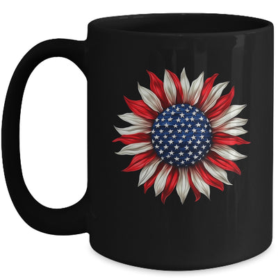 Sunflower American Flag USA 4th Of July Women Men Girls Mug | siriusteestore