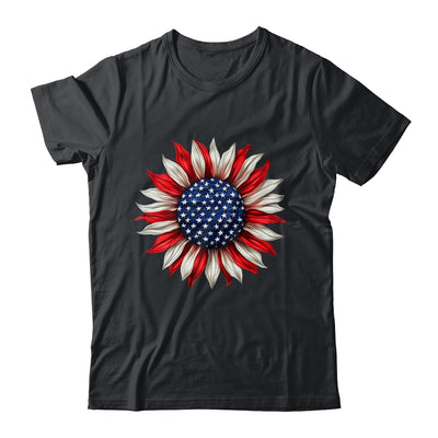 Sunflower American Flag USA 4th Of July Women Men Girls Shirt & Tank Top | siriusteestore