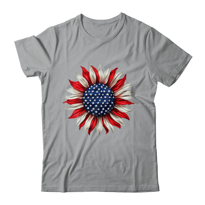 Sunflower American Flag USA 4th Of July Women Men Girls Shirt & Tank Top | siriusteestore