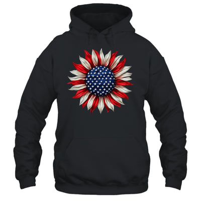 Sunflower American Flag USA 4th Of July Women Men Girls Shirt & Tank Top | siriusteestore