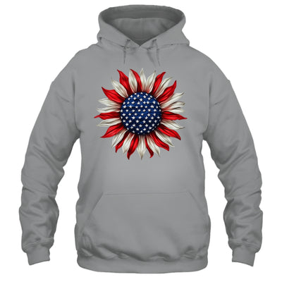 Sunflower American Flag USA 4th Of July Women Men Girls Shirt & Tank Top | siriusteestore