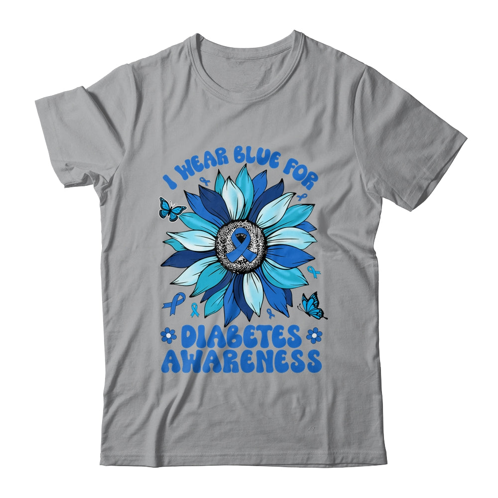 Sunflower Diabetes I Wear Blue For Diabetes Awareness Shirt & Hoodie | siriusteestore