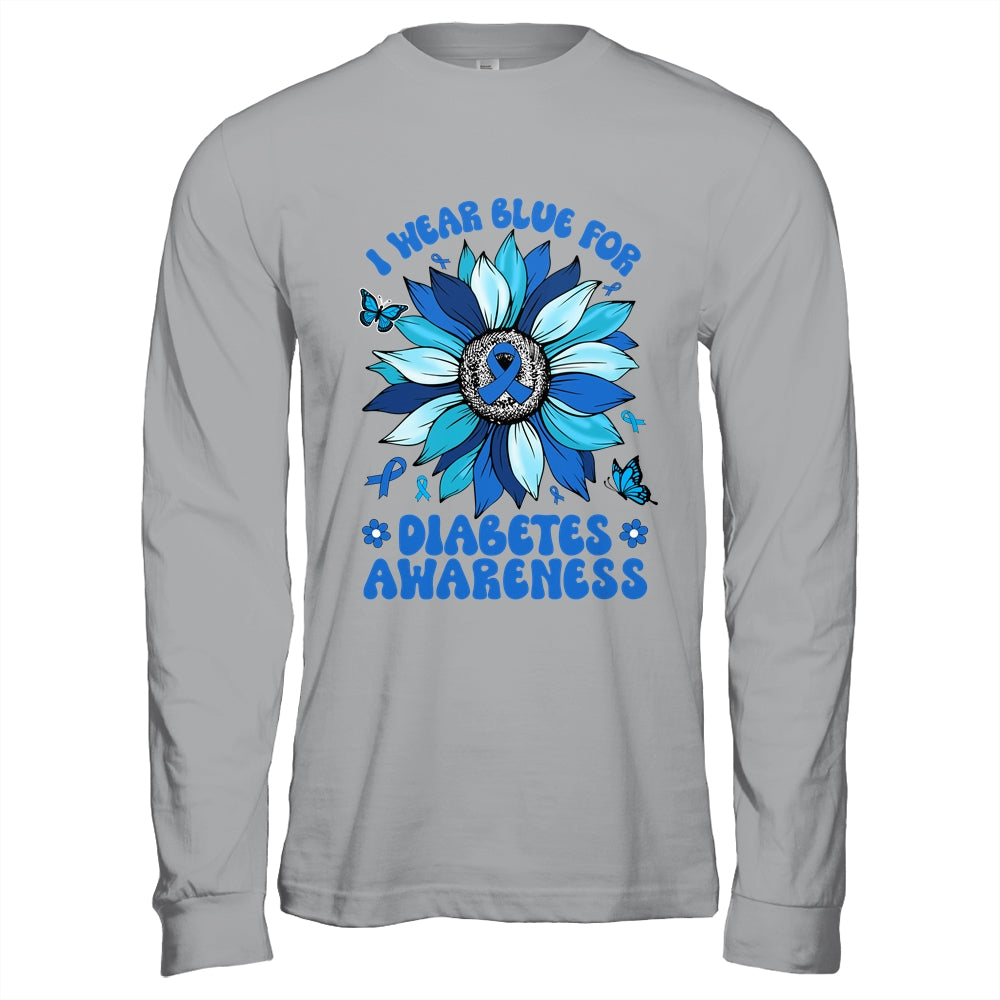 Sunflower Diabetes I Wear Blue For Diabetes Awareness Shirt & Hoodie | siriusteestore