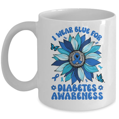 Sunflower Diabetes I Wear Blue For Diabetes Awareness Mug | siriusteestore