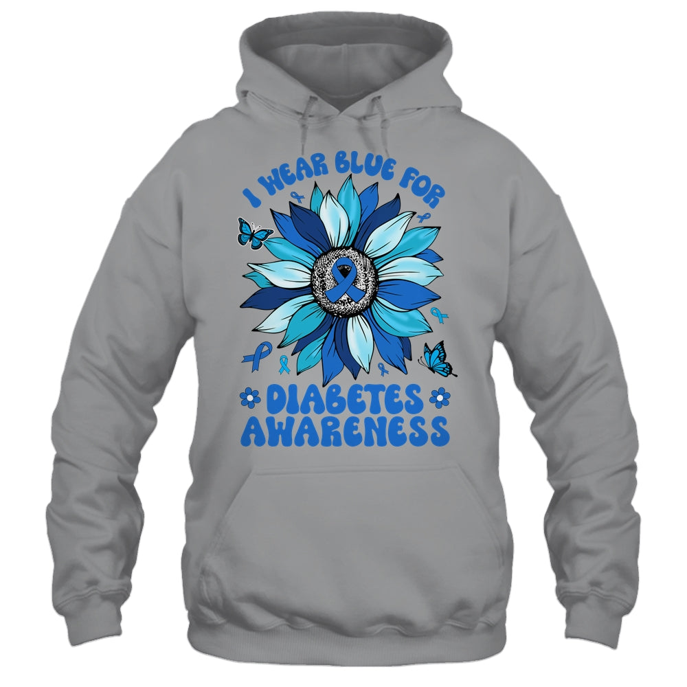 Sunflower Diabetes I Wear Blue For Diabetes Awareness Shirt & Hoodie | siriusteestore