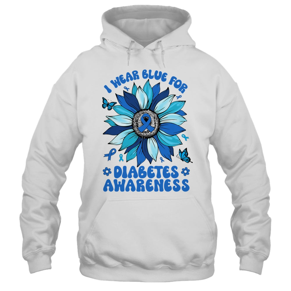 Sunflower Diabetes I Wear Blue For Diabetes Awareness Shirt & Hoodie | siriusteestore