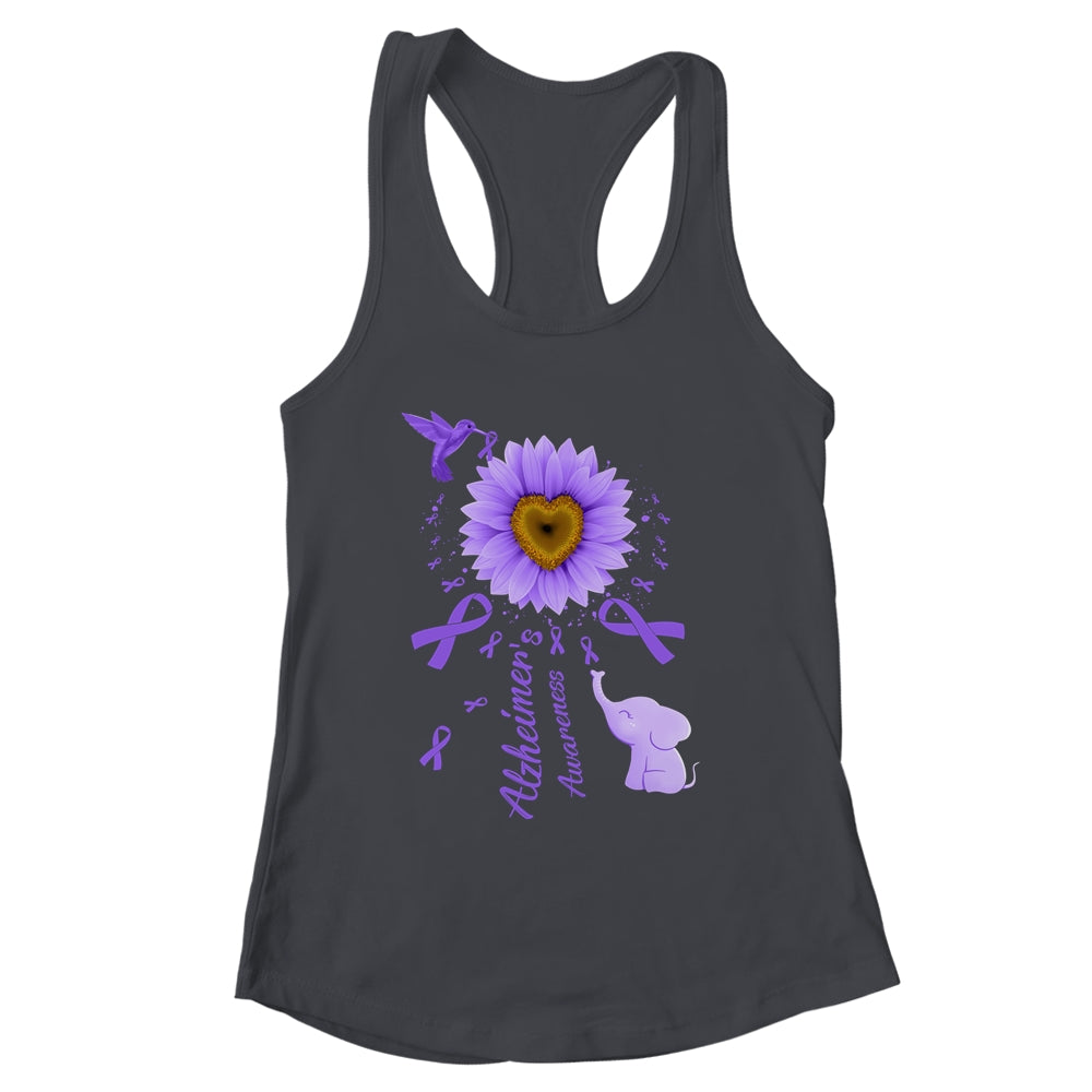 Sunflower Hummingbird Elephant Alzheimer's Awareness Shirt & Tank Top | siriusteestore