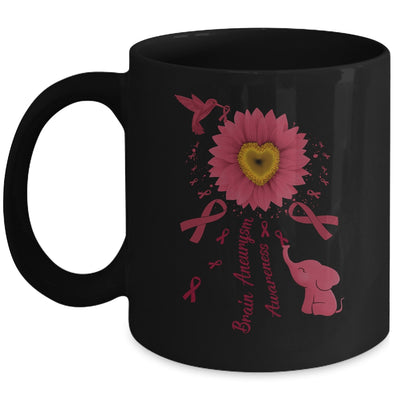 Sunflower Hummingbird Elephant Brain Aneurysm Awareness Mug | siriusteestore