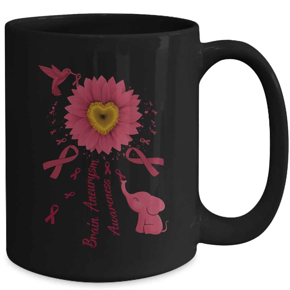 Sunflower Hummingbird Elephant Brain Aneurysm Awareness Mug | siriusteestore