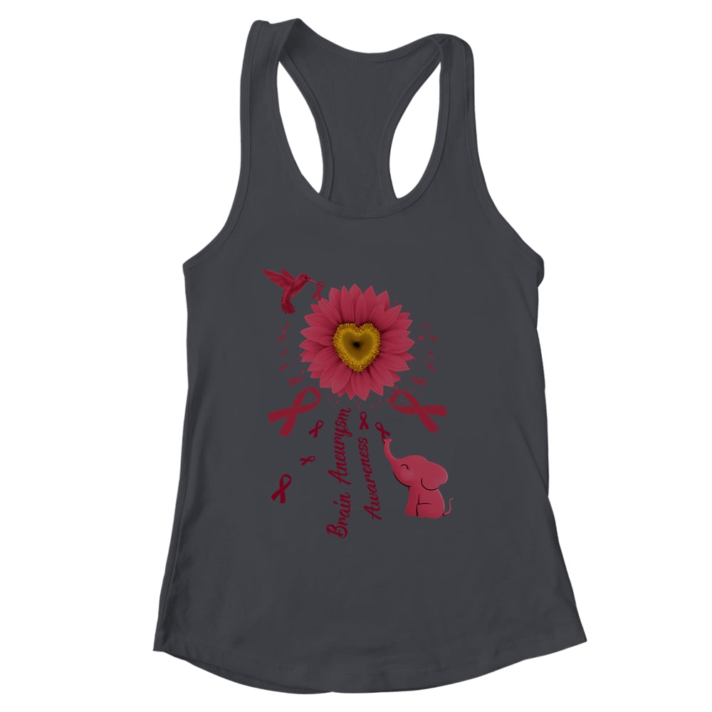 Sunflower Hummingbird Elephant Brain Aneurysm Awareness Shirt & Tank Top | siriusteestore