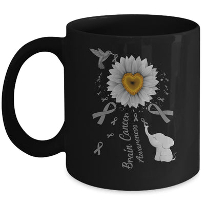 Sunflower Hummingbird Elephant Brain Cancer Awareness Mug | siriusteestore