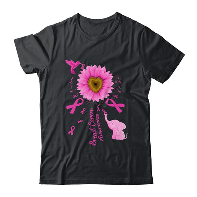 Sunflower Hummingbird Elephant Breast Cancer Awareness Shirt & Tank Top | siriusteestore