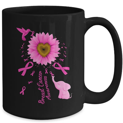 Sunflower Hummingbird Elephant Breast Cancer Awareness Mug | siriusteestore