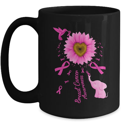 Sunflower Hummingbird Elephant Breast Cancer Awareness Mug | siriusteestore