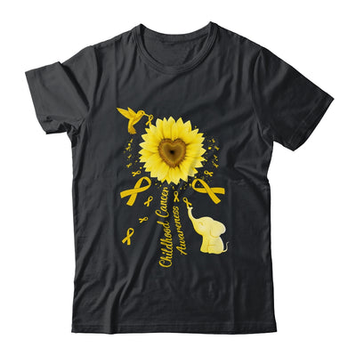 Sunflower Hummingbird Elephant Childhood Cancer Awareness Shirt & Tank Top | siriusteestore