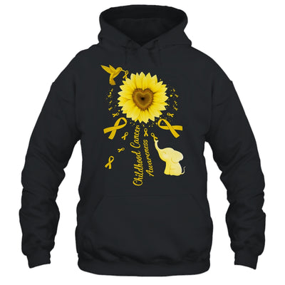 Sunflower Hummingbird Elephant Childhood Cancer Awareness Shirt & Tank Top | siriusteestore