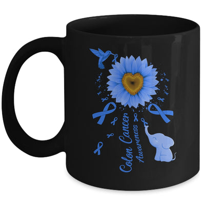 Sunflower Hummingbird Elephant Colon Cancer Awareness Mug | siriusteestore