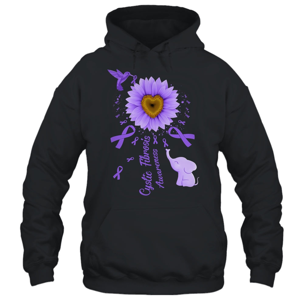 Sunflower Hummingbird Elephant Cystic Fibrosis Awareness Shirt & Tank Top | siriusteestore