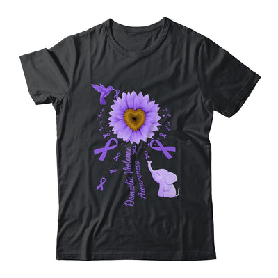 Sunflower Hummingbird Elephant Domestic Violence Awareness Shirt & Tank Top | siriusteestore