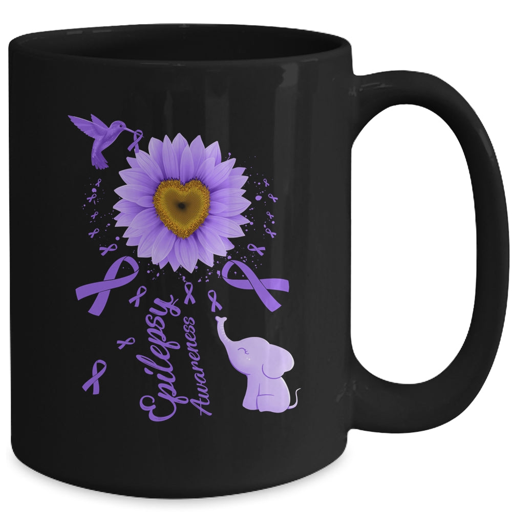 Sunflower Hummingbird Elephant Epilepsy Awareness Mug | siriusteestore