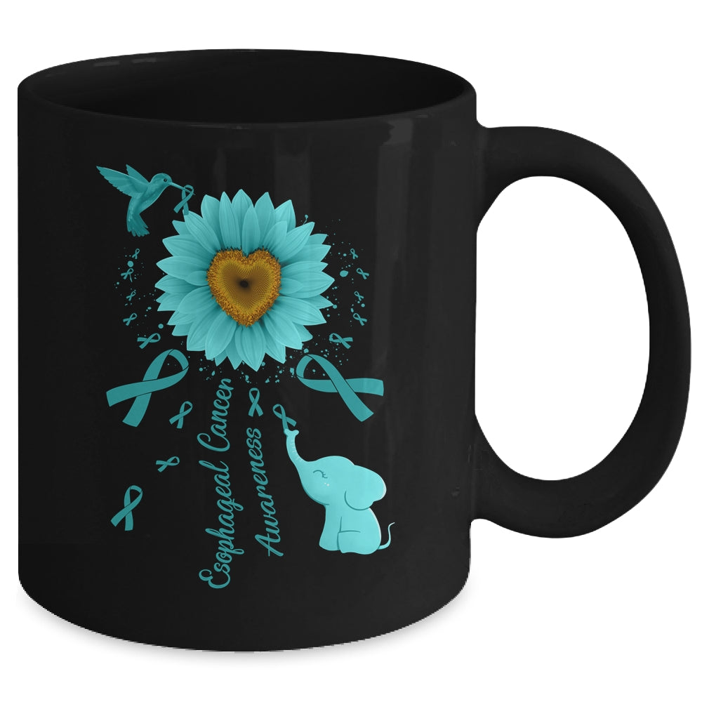 Sunflower Hummingbird Elephant Esophageal Cancer Awareness Mug | siriusteestore
