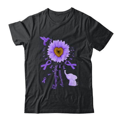 Sunflower Hummingbird Elephant Fibromyalgia Awareness Shirt & Tank Top | siriusteestore