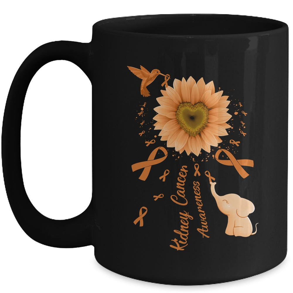 Sunflower Hummingbird Elephant Kidney Cancer Awareness Mug | siriusteestore