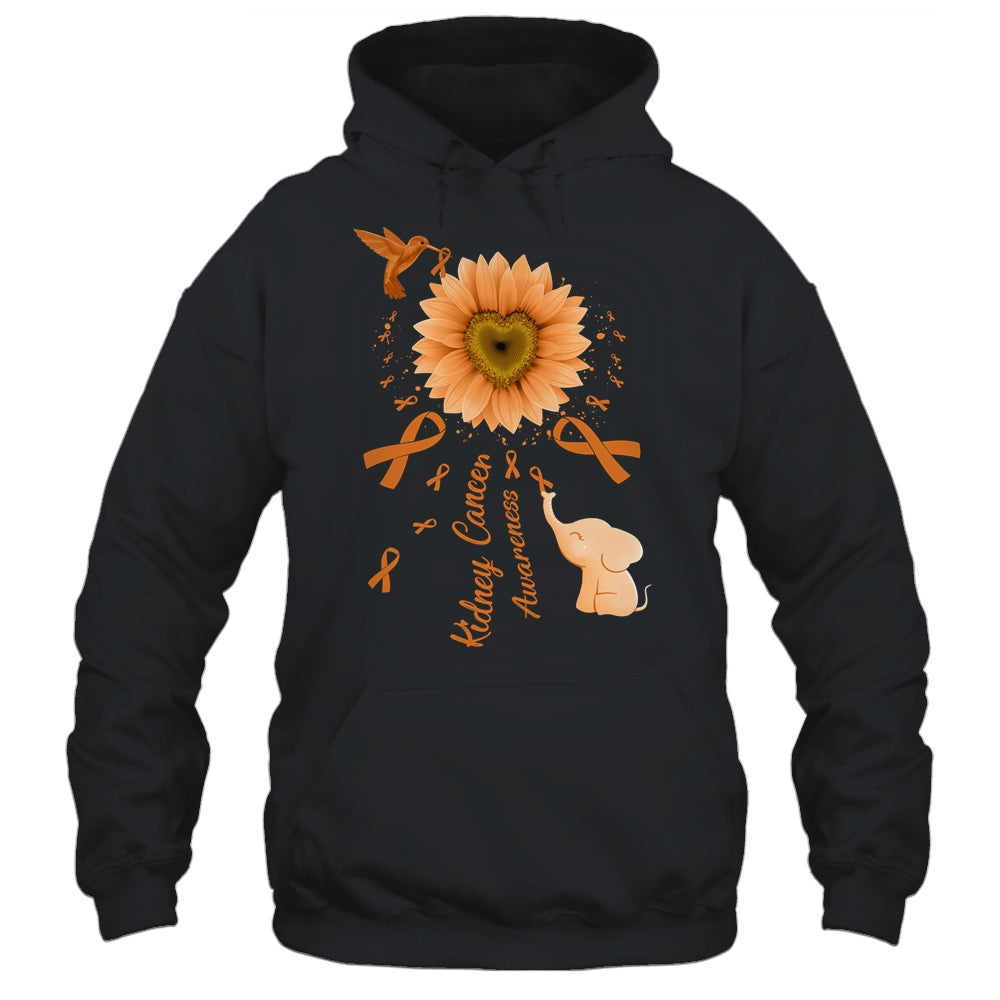 Sunflower Hummingbird Elephant Kidney Cancer Awareness Shirt & Tank Top | siriusteestore