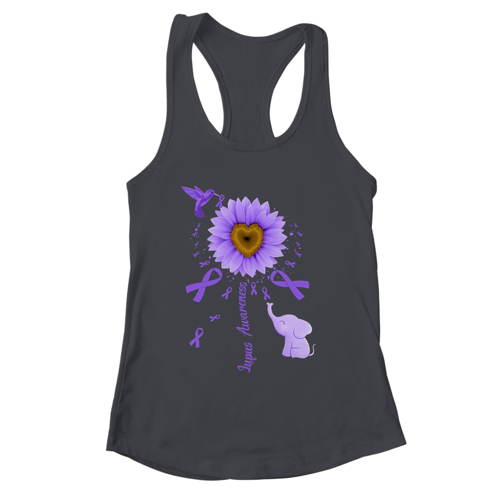 Sunflower Hummingbird Elephant Lupus Awareness Shirt & Tank Top | siriusteestore