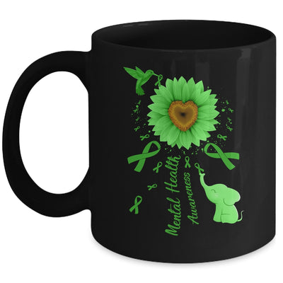 Sunflower Hummingbird Elephant Mental Health Awareness Mug | siriusteestore
