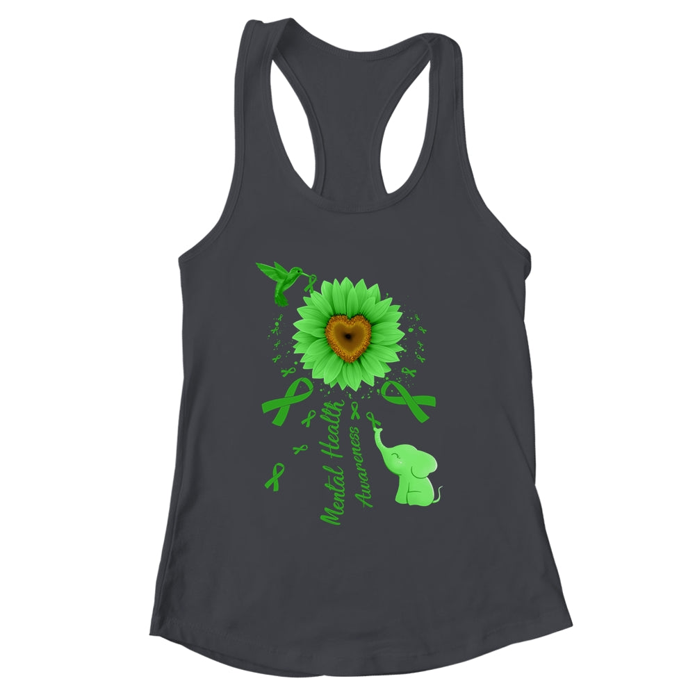 Sunflower Hummingbird Elephant Mental Health Awareness Shirt & Tank Top | siriusteestore