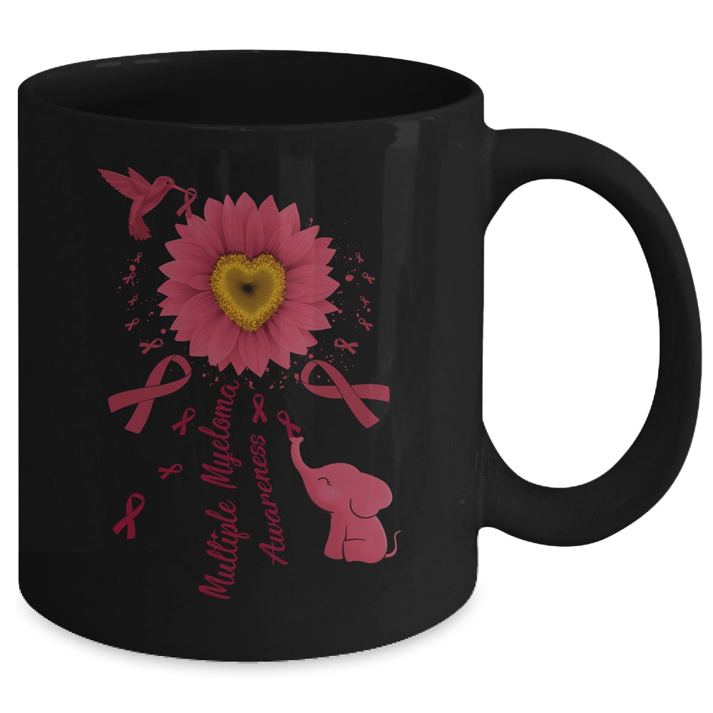 Sunflower Hummingbird Elephant Multiple Myeloma Awareness Mug | siriusteestore