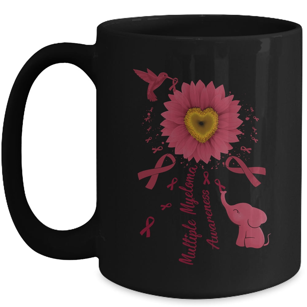 Sunflower Hummingbird Elephant Multiple Myeloma Awareness Mug | siriusteestore