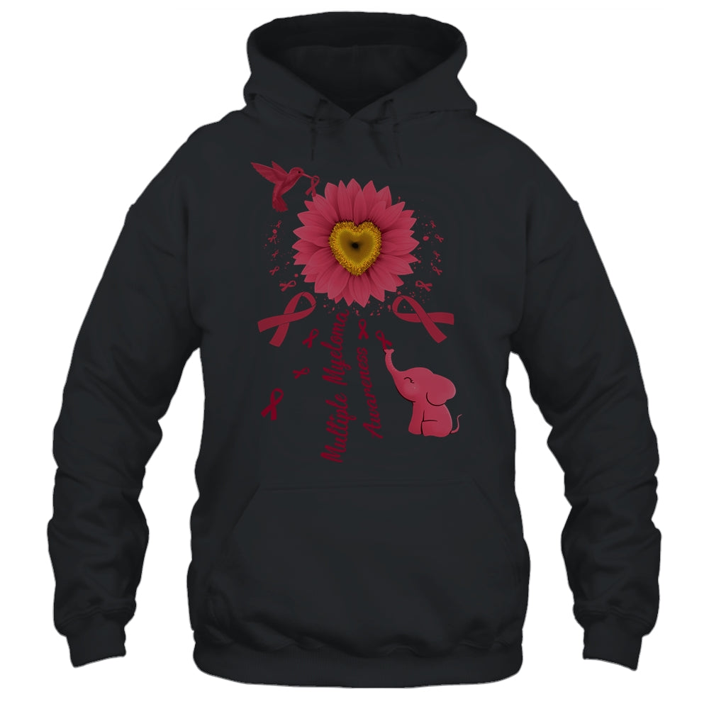 Sunflower Hummingbird Elephant Multiple Myeloma Awareness Shirt & Tank Top | siriusteestore
